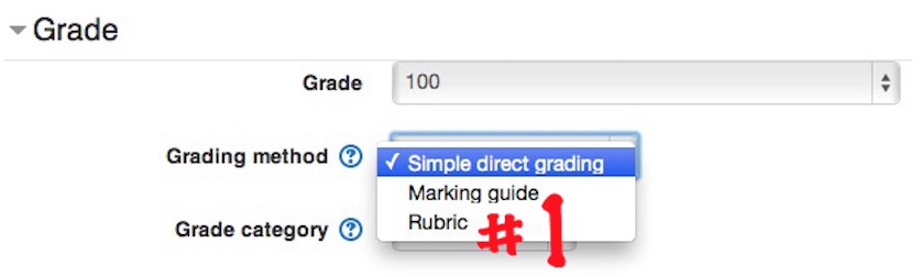 Creating a Rubric in Moodle